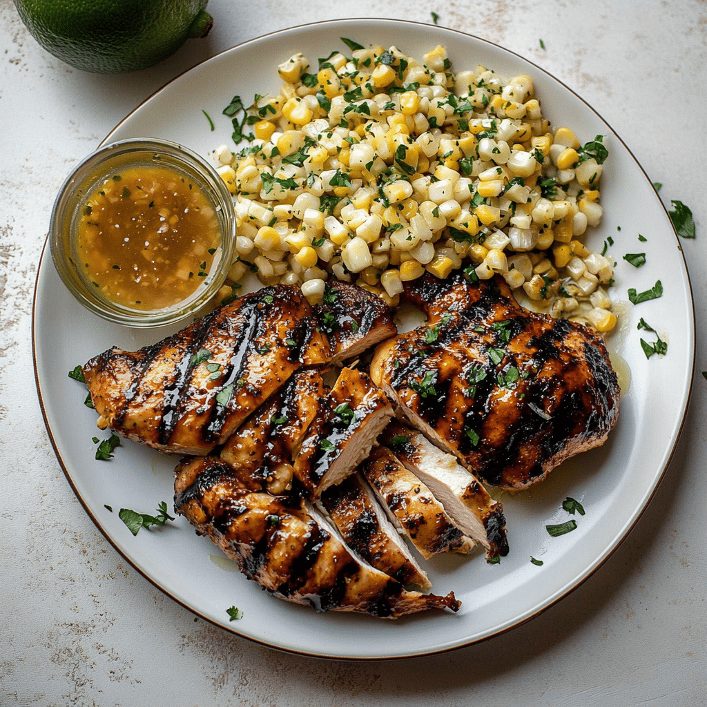 Grilled Hot Honey Chicken with Sweet Corn Salad