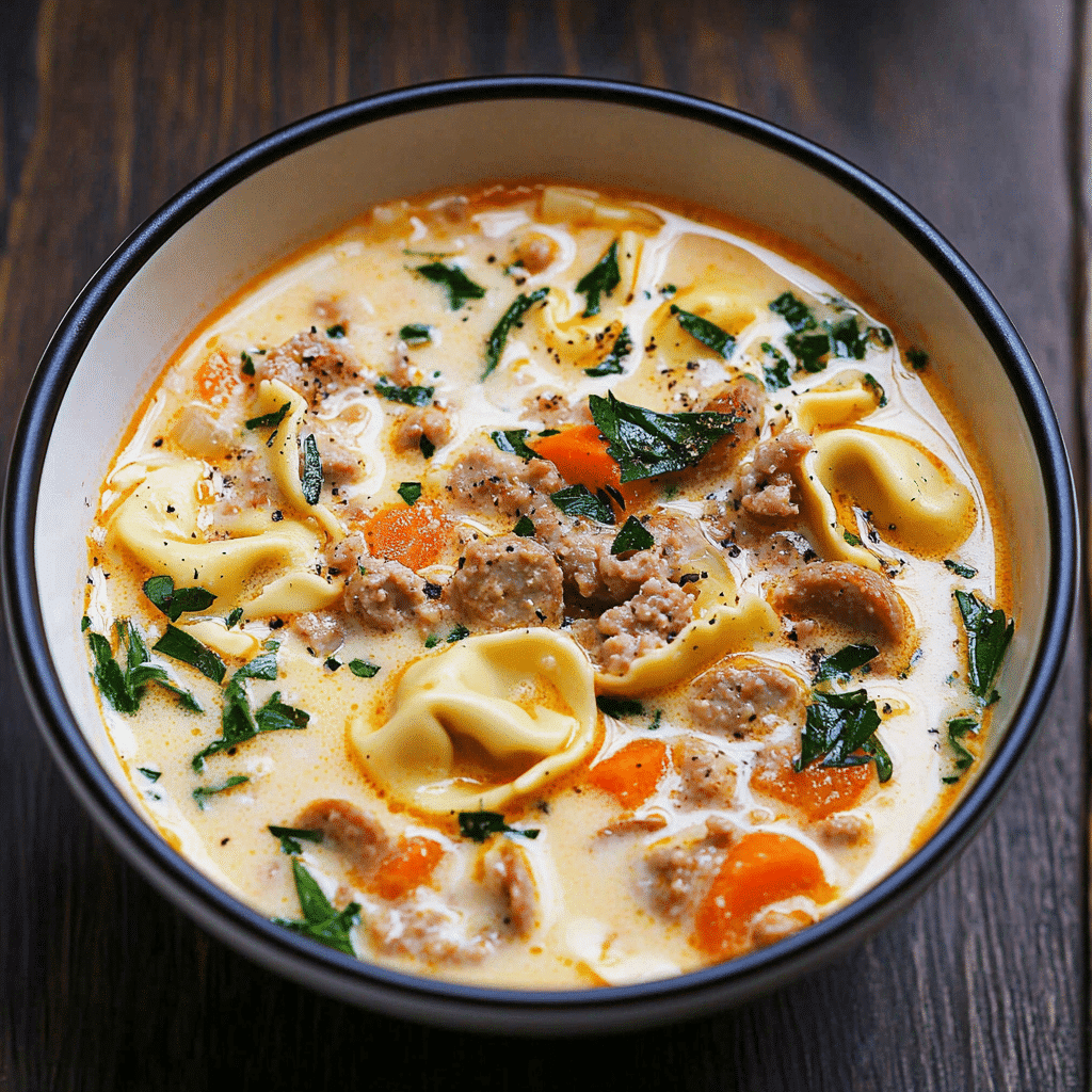 Creamy Sausage Tortellini Soup