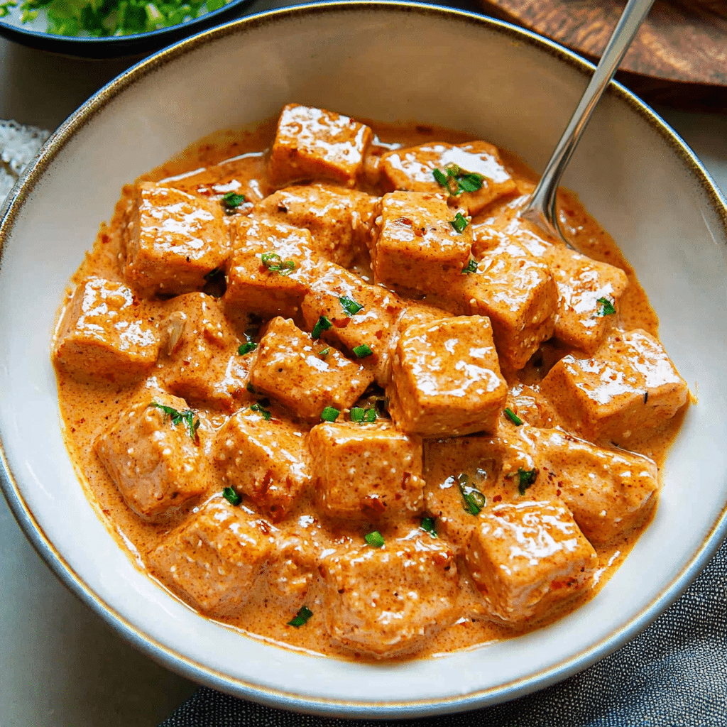Spicy Tofu with Creamy Coconut Sauce
