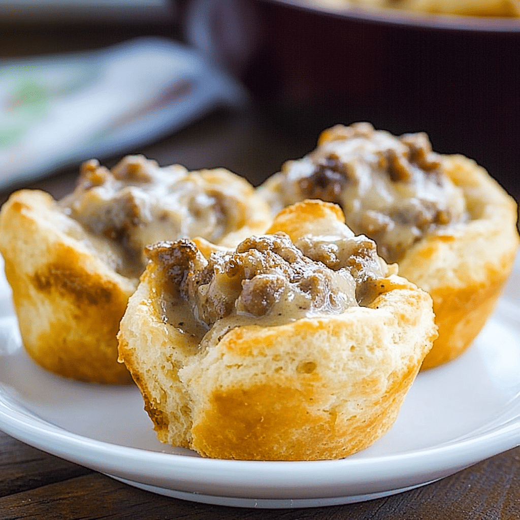 Sausage Gravy Biscuit Cups