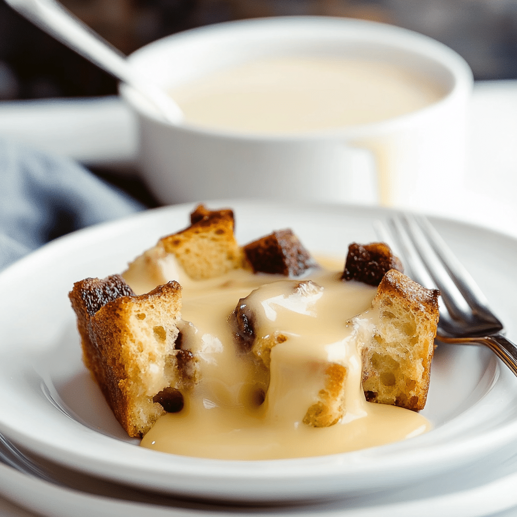 Bread Pudding with Vanilla Sauce