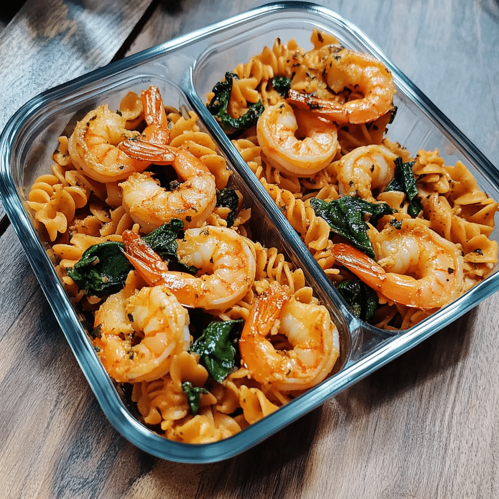 Healthy Shrimp Protein Pasta Meal Prep Bowl