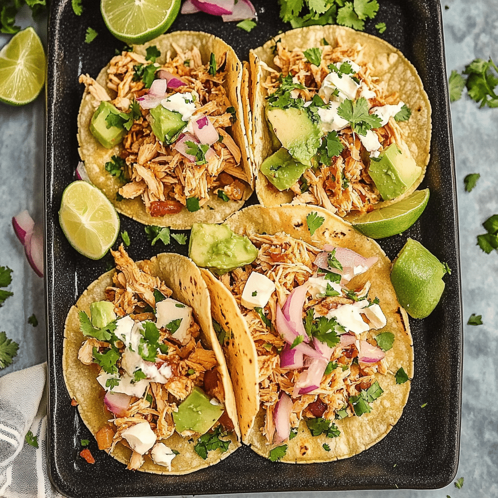 Healthy Crockpot Chicken Tacos