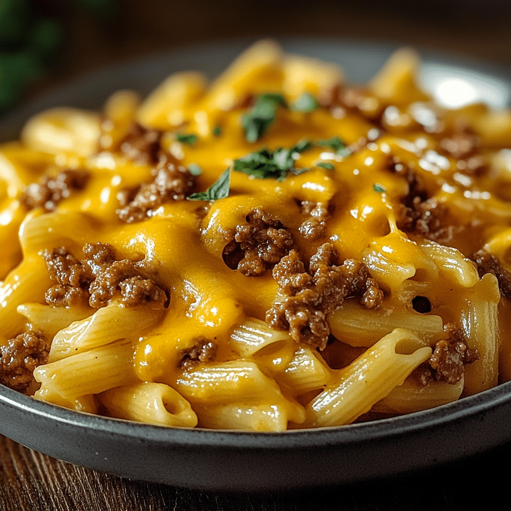 Cheesy Sloppy Cheeseburger Pasta Recipe