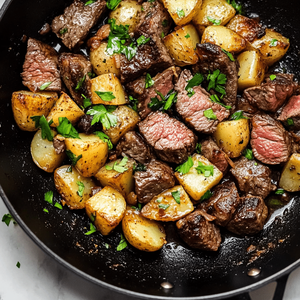 Garlic Butter Steak and Potatoes Skillet