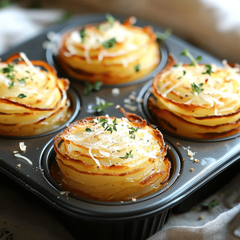 Parmesan Potato Stacks in Muffin Tin