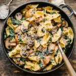 One-Pot Garlic Parmesan Pasta with Spinach and Mushrooms