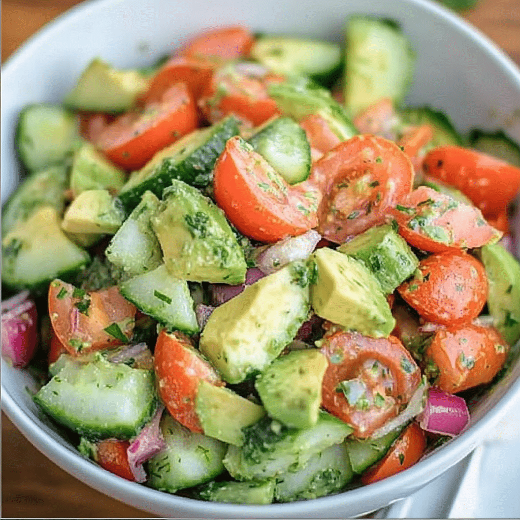 Cucumber Tomato Avocado Salad