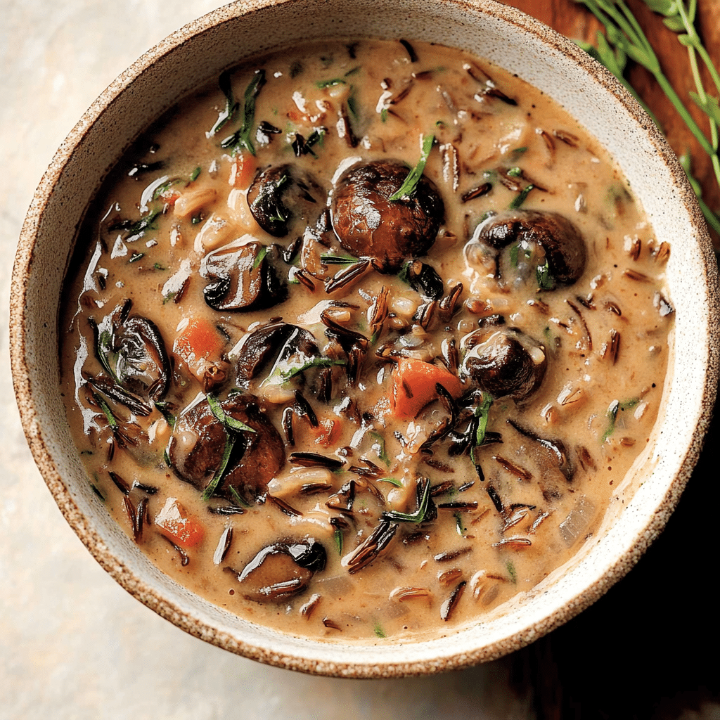 Creamy Wild Rice and Mushroom Soup