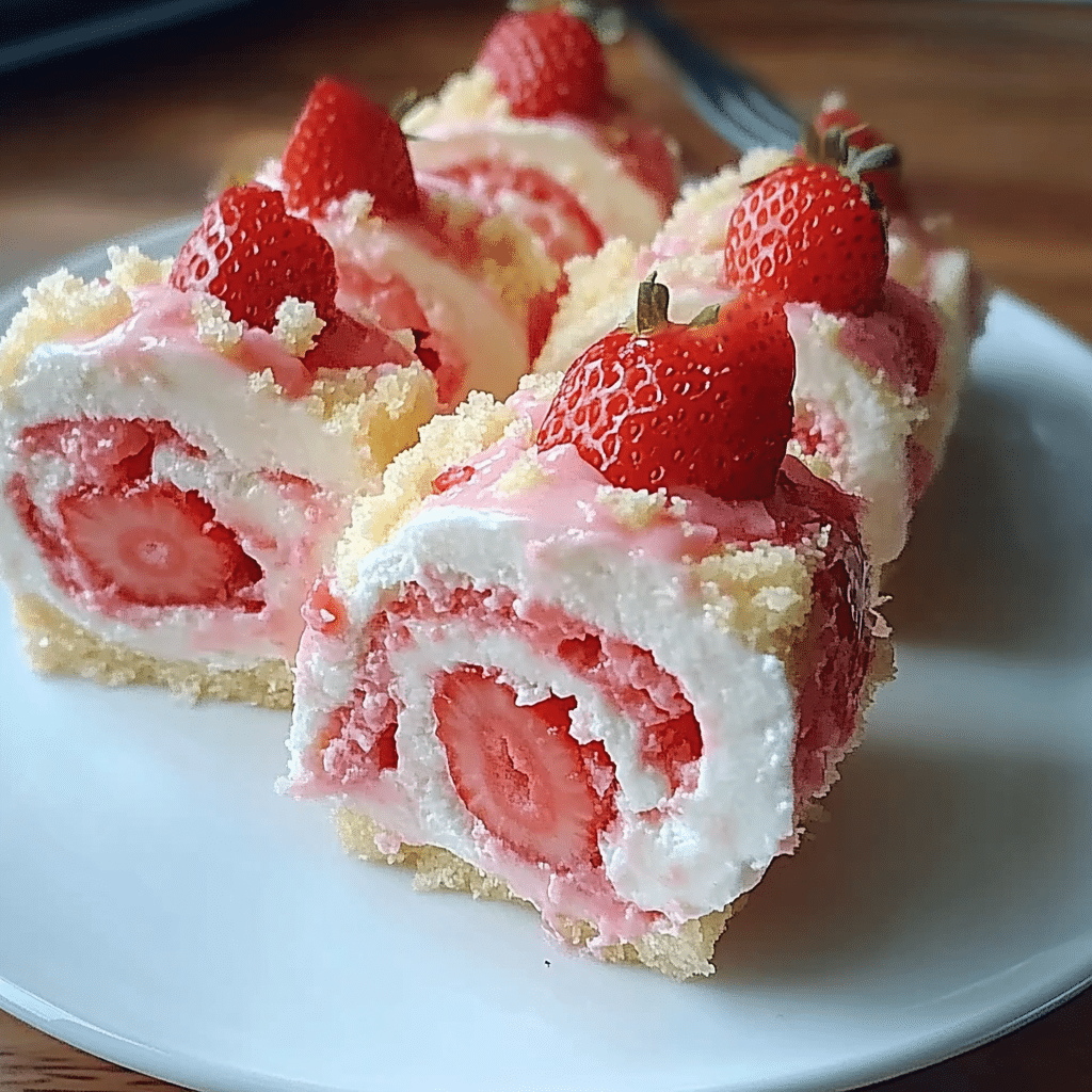 Sweet Strawberry Shortcake Cheesecake Rolls
