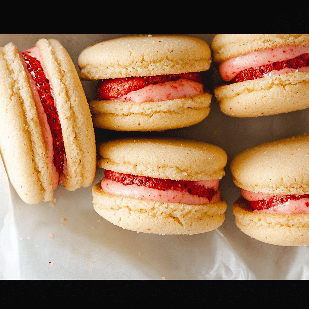 Lemon Strawberry Cheesecake Sandwich Cookies