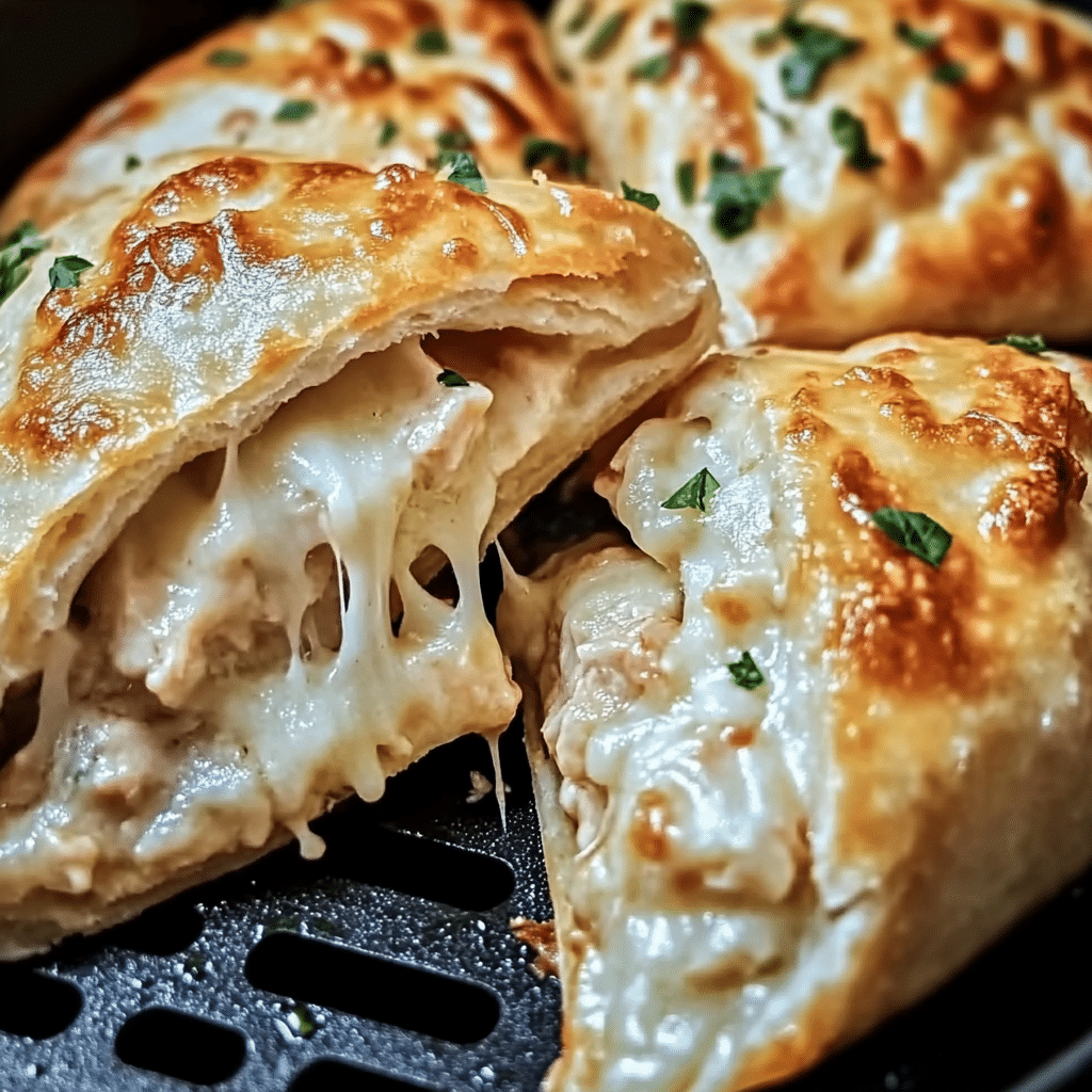 Chicken Alfredo Air Fryer Calzones