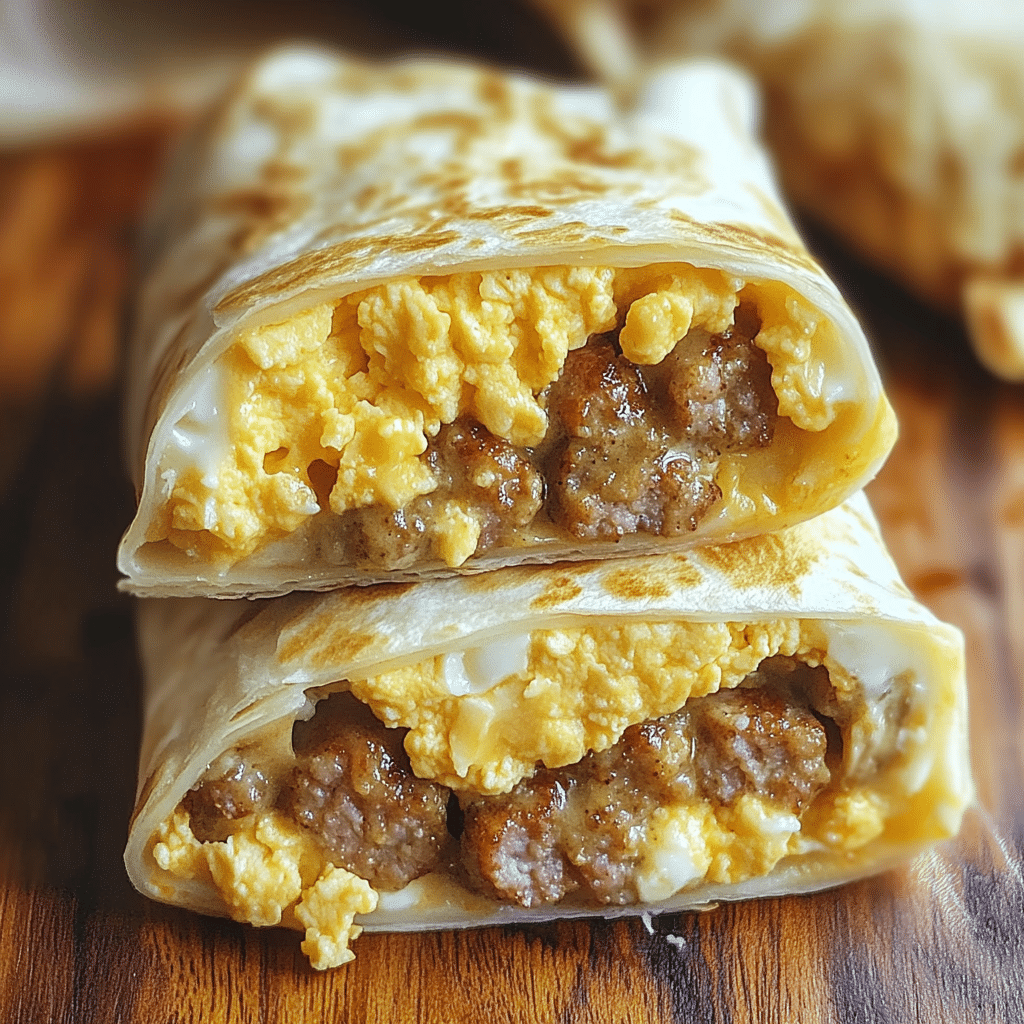 Cheesy Sausage and Egg Wraps