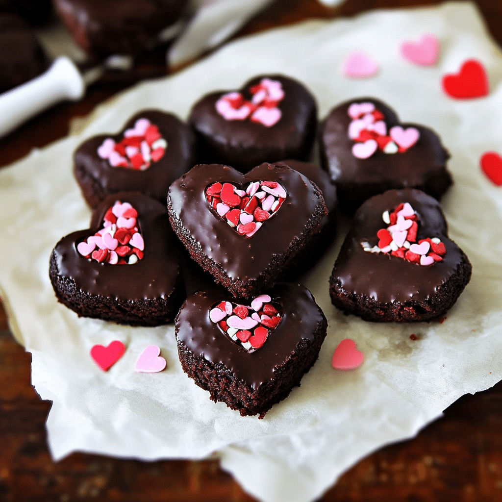 Chocolate Dipped Brownie Hearts
