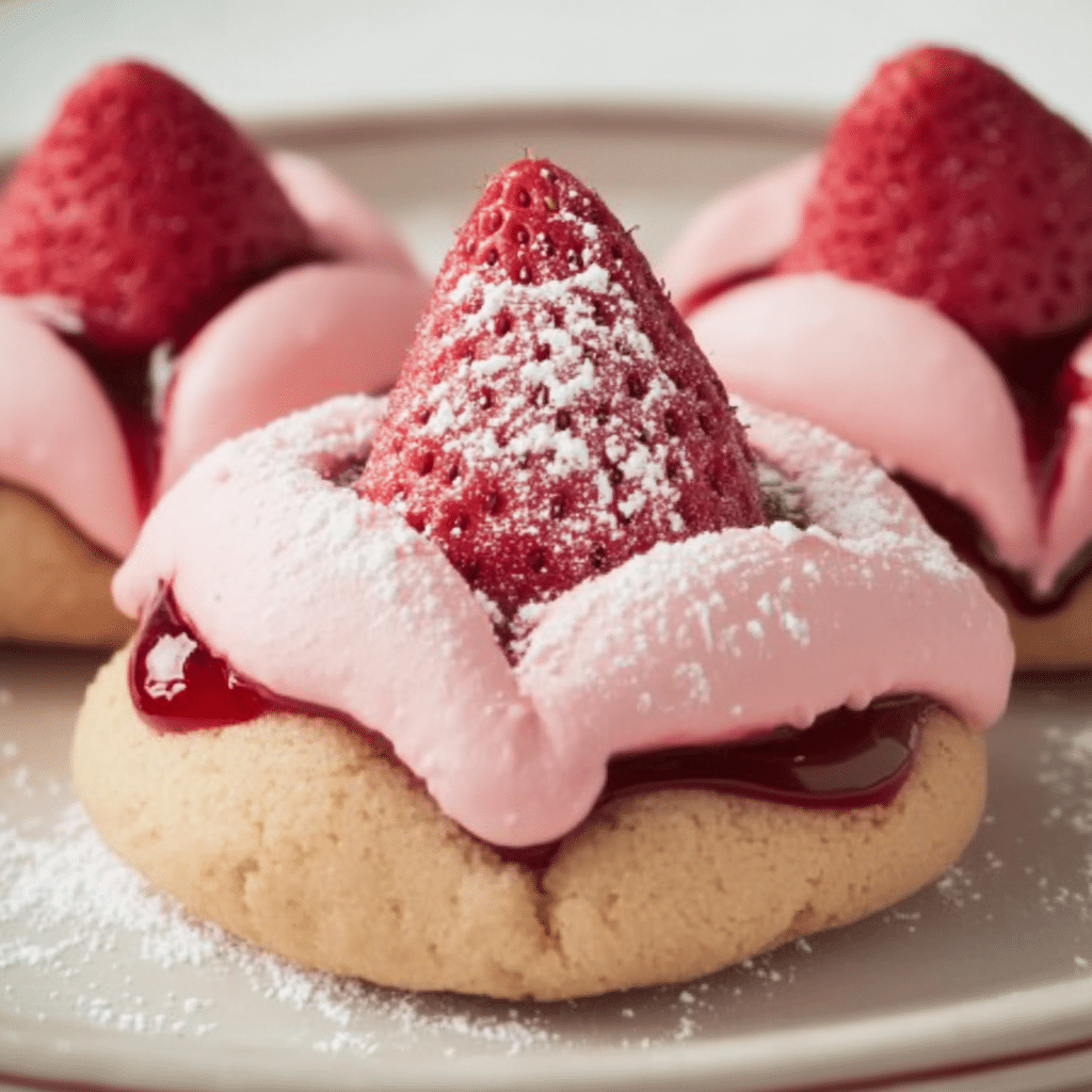 Valentine’s Strawberry Kiss Cookies