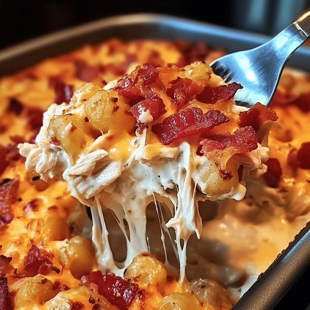 Chicken Bacon Ranch Tater Tot Casserole