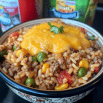 Taco Rice with Queso
