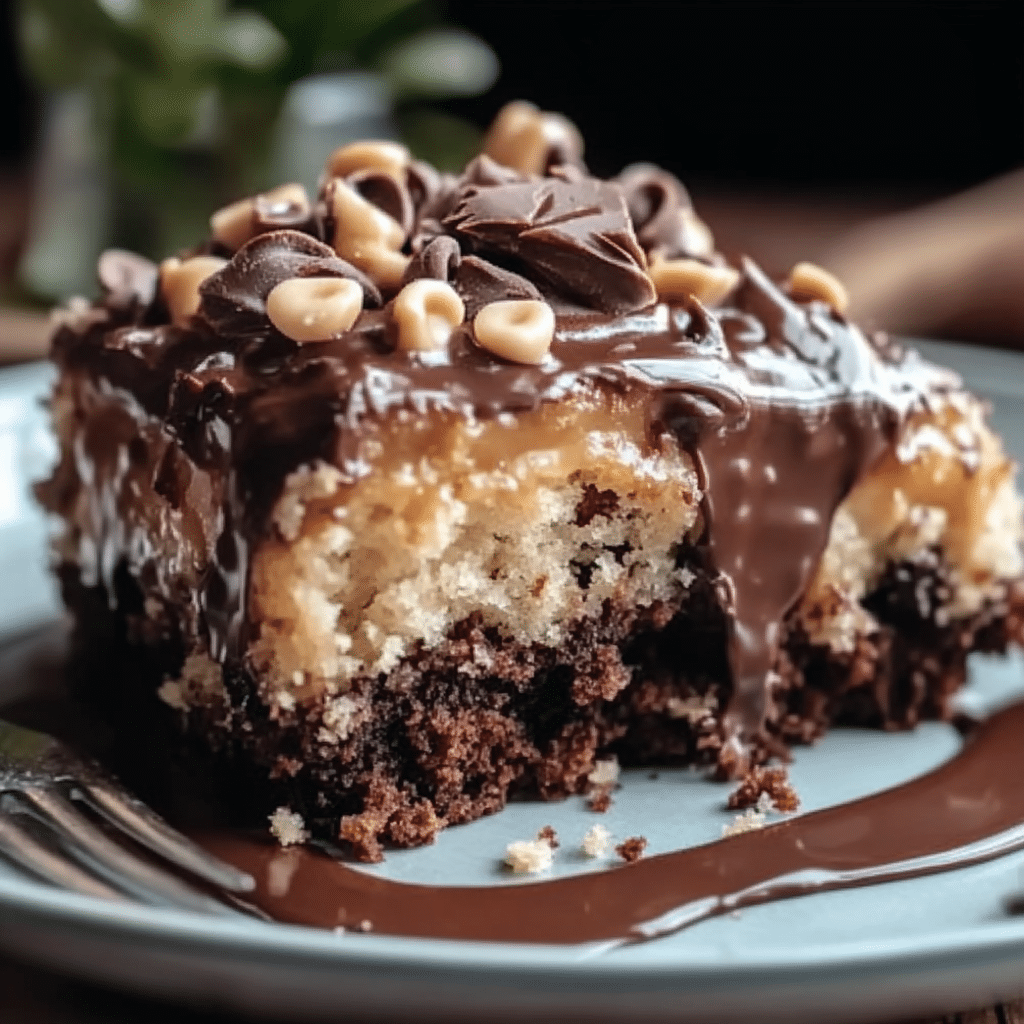 German Chocolate Poke Cake