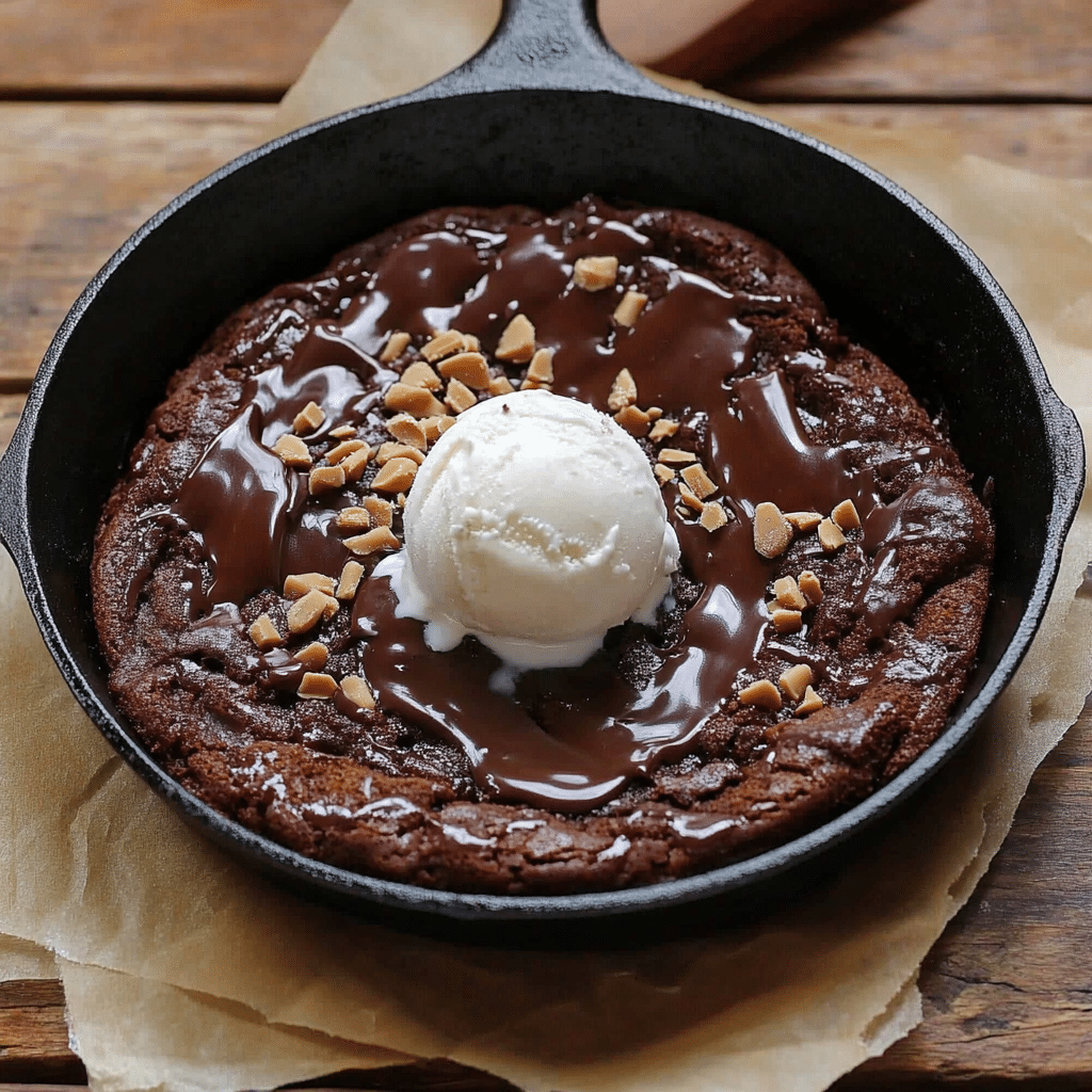 Chocolate Skillet Cake with Ice Cream