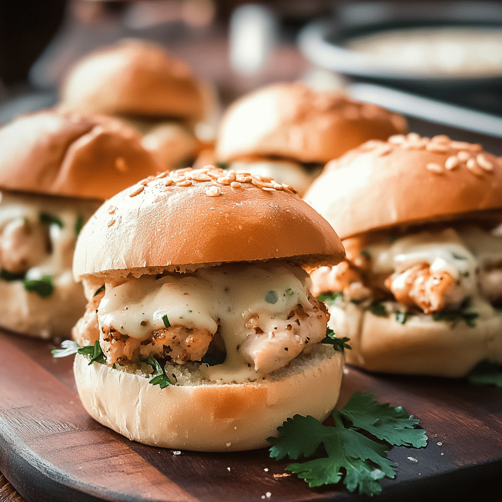 Garlic Parmesan Chicken Sliders on Hawaiian Rolls