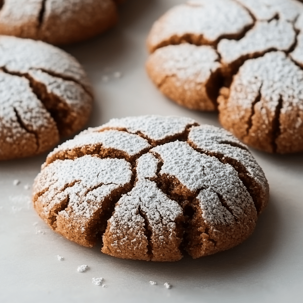 Soft and Spiced Gingerbread Crinkle Cookies