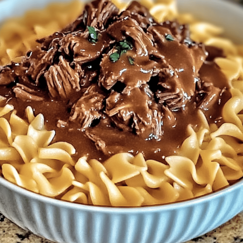 Crockpot Beef Tips & Noodles
