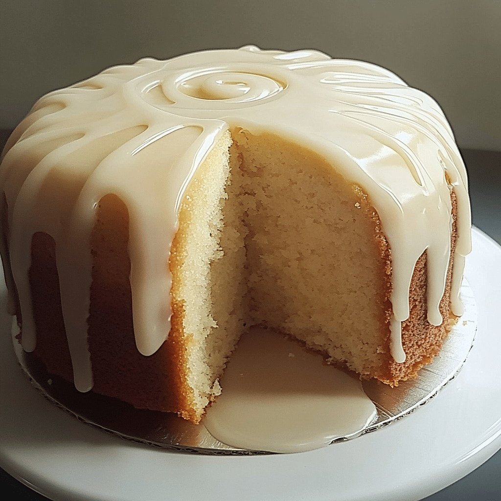 Vanilla Buttermilk Pound Cake with Cream Cheese Glaze