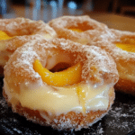 Classic Peach Cobbler Cheesecake Donuts