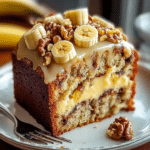 Luscious Vanilla Banana Walnut Cake