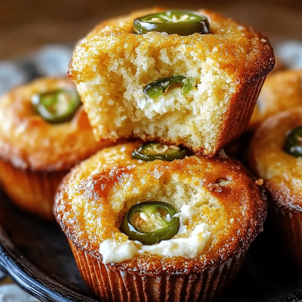 Jalapeño Cornbread Muffins with Cream Cheese Filling