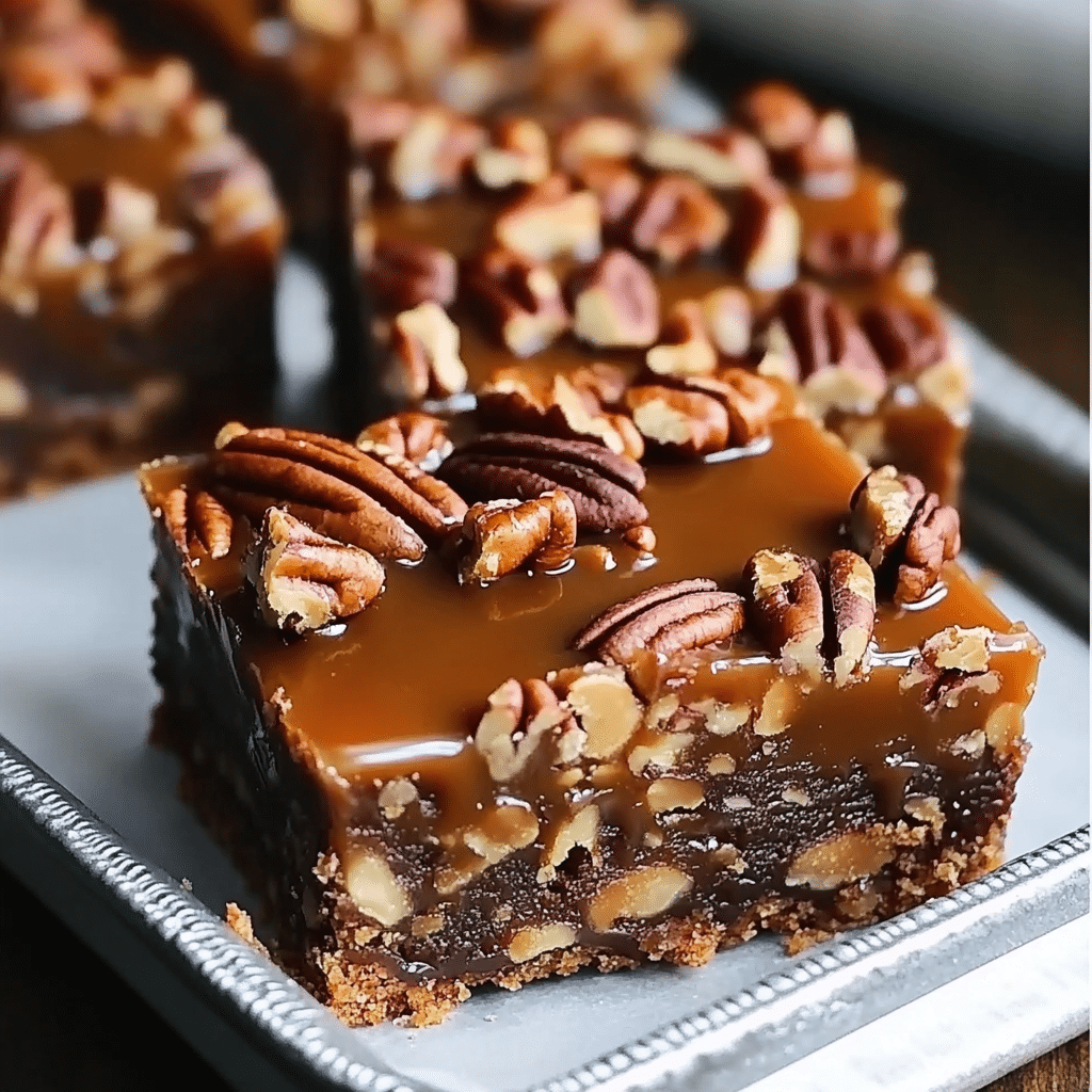 Easy Caramel Pecan Turtle Bars
