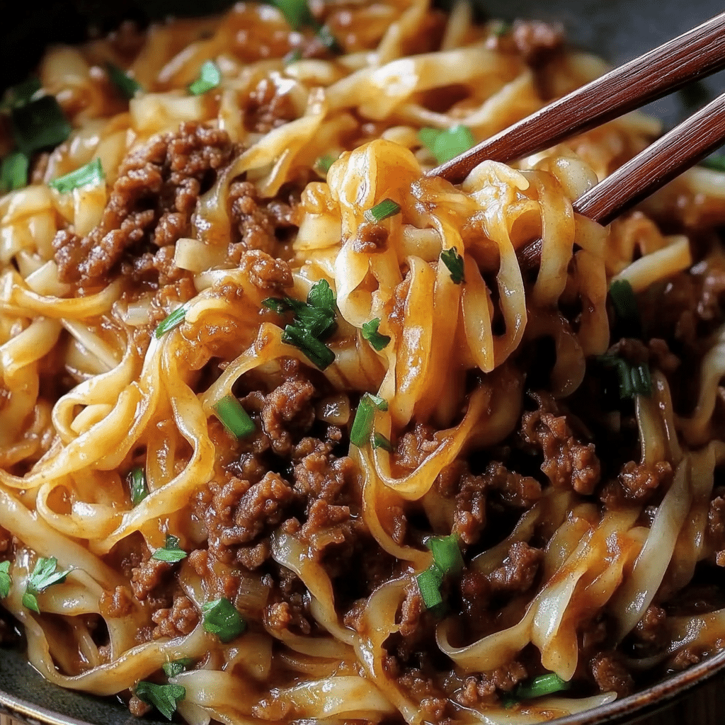 Mongolian Ground Beef Noodles