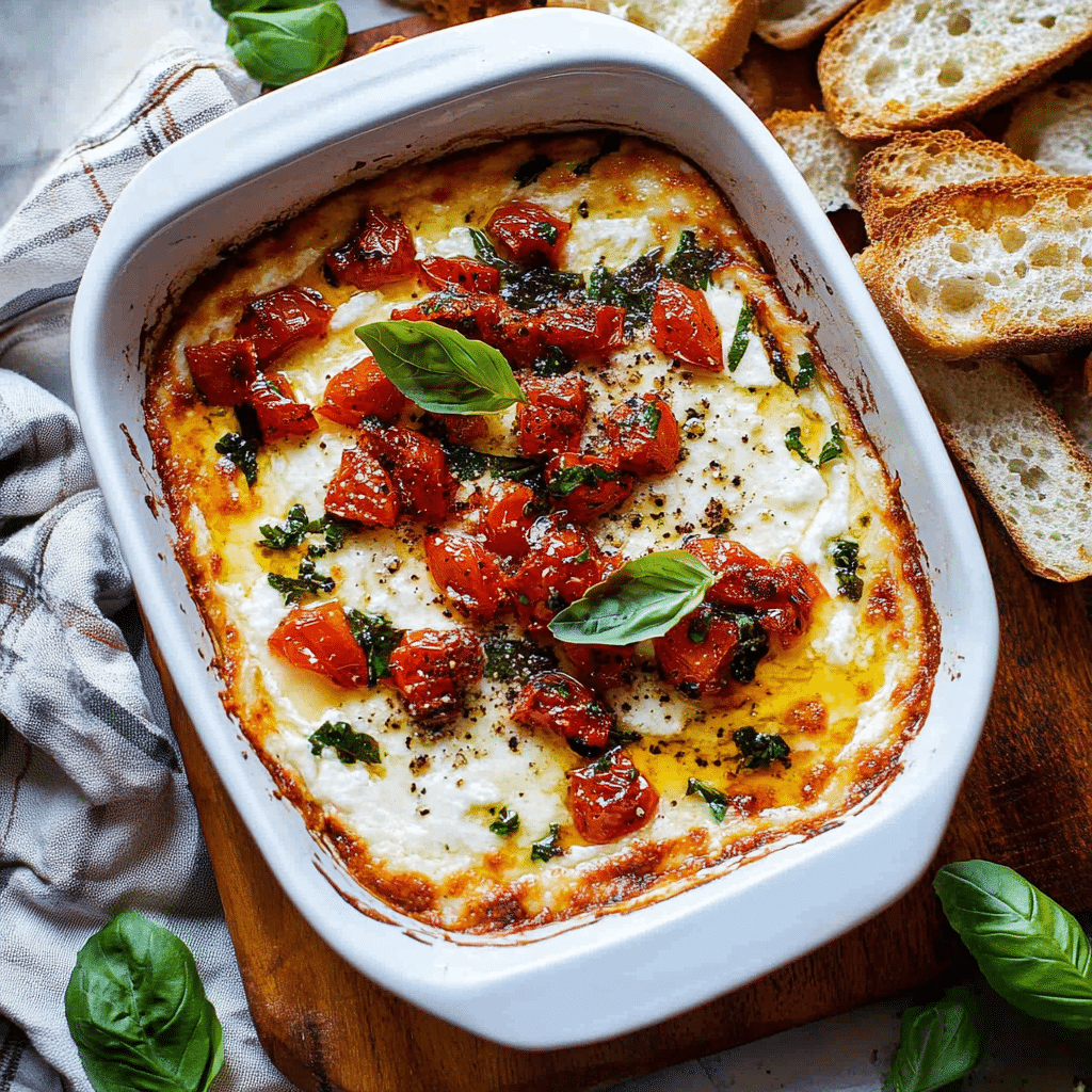 Baked Goat Cheese Bruschetta Dip