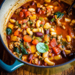 Minestrone with Sausage and Pesto