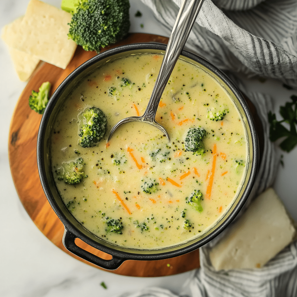 High Protein Broccoli Cheddar Soup