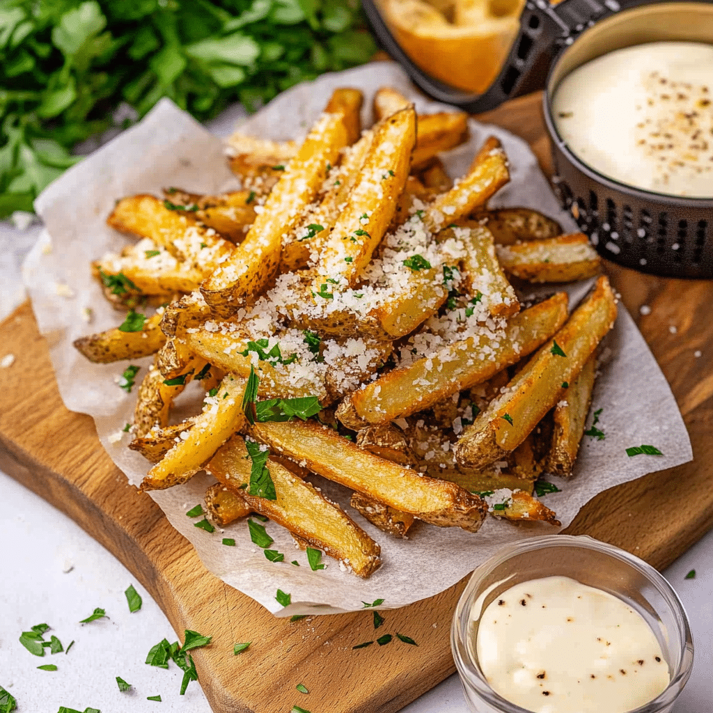 Air Fryer Garlic Parmesan Fries
