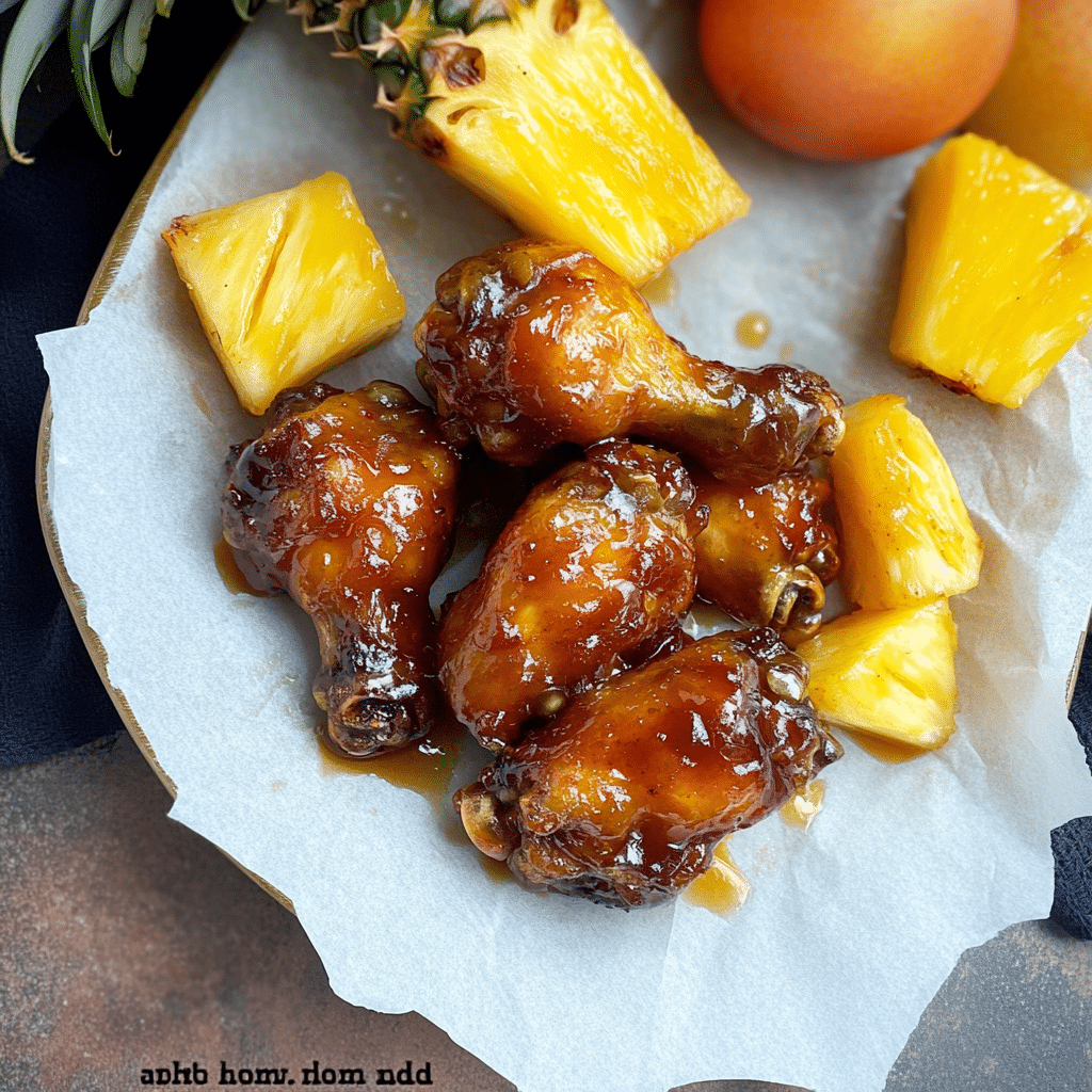 Pineapple Apricot Glazed Chicken Wings