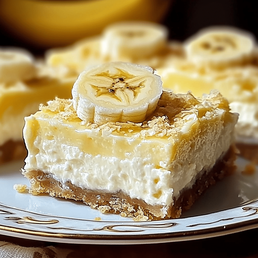 Creamy Banana Pudding Cheesecake Bars