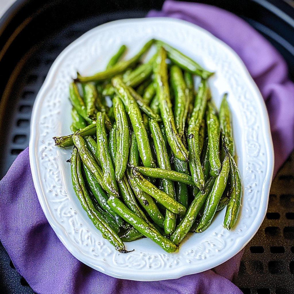Air Fryer Garlic Roasted Green Beans