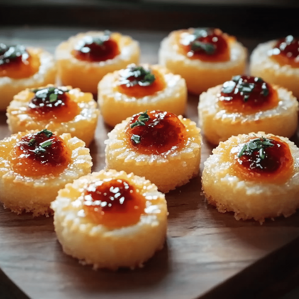 Cheesy Thumbprint Appetizers with Hot Pepper Jelly