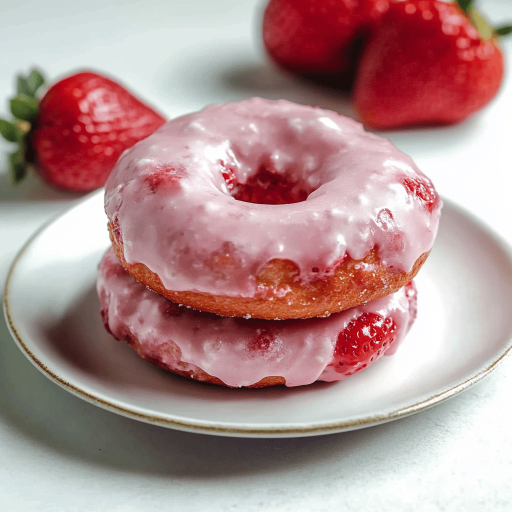 Strawberry Cake Donuts