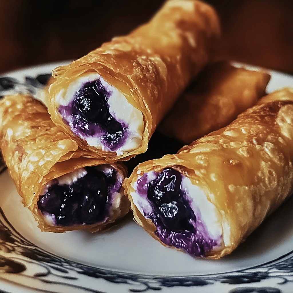 Blueberry Cream Cheese Egg Rolls