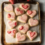 Heart-Shaped Strawberry Shortbread Cookies