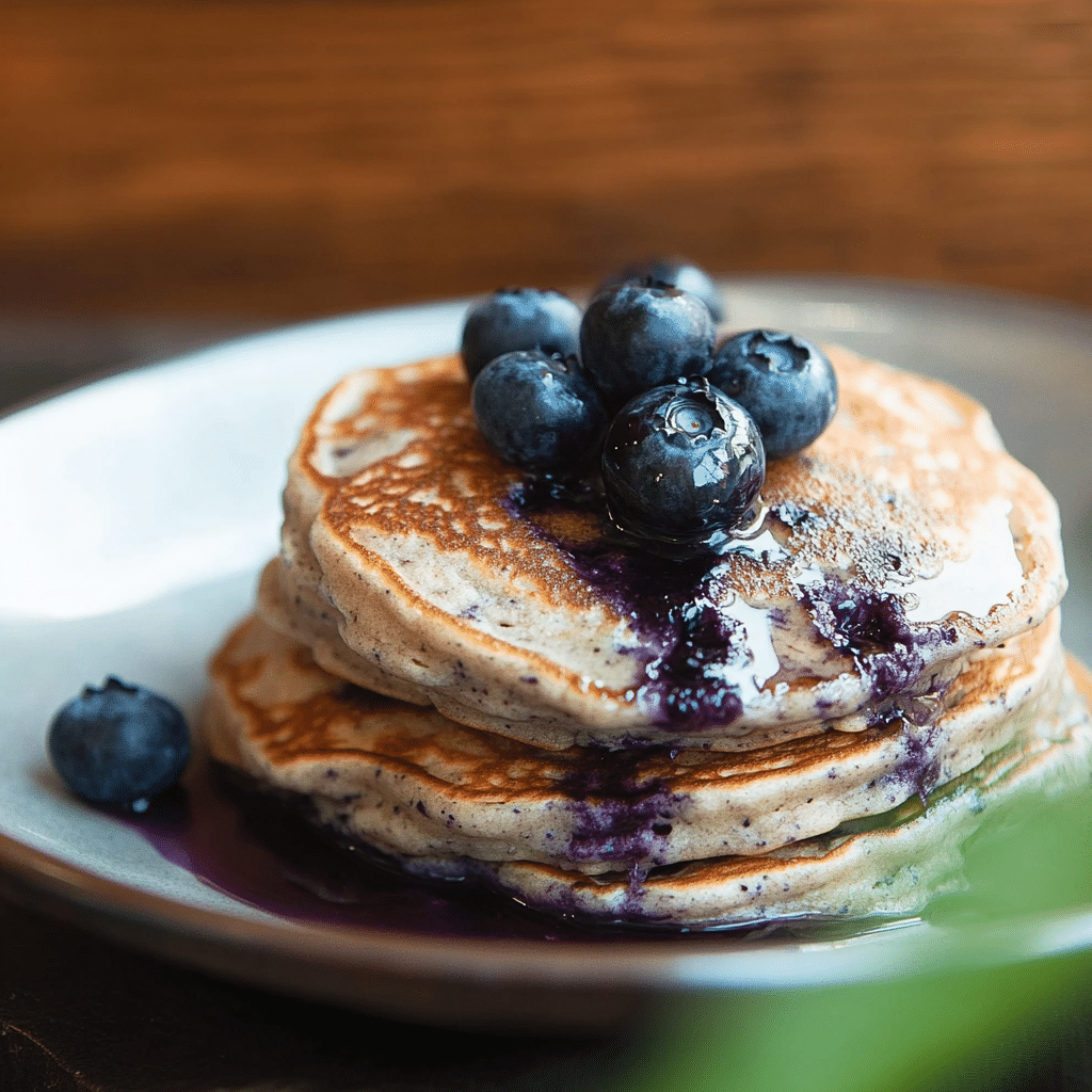 Healthy Wild Blueberry Cottage Cheese Pancakes