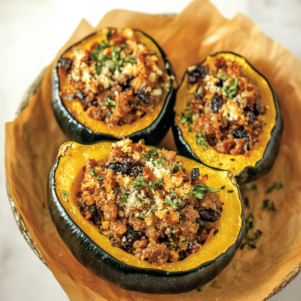 Sausage Stuffed Acorn Squash
