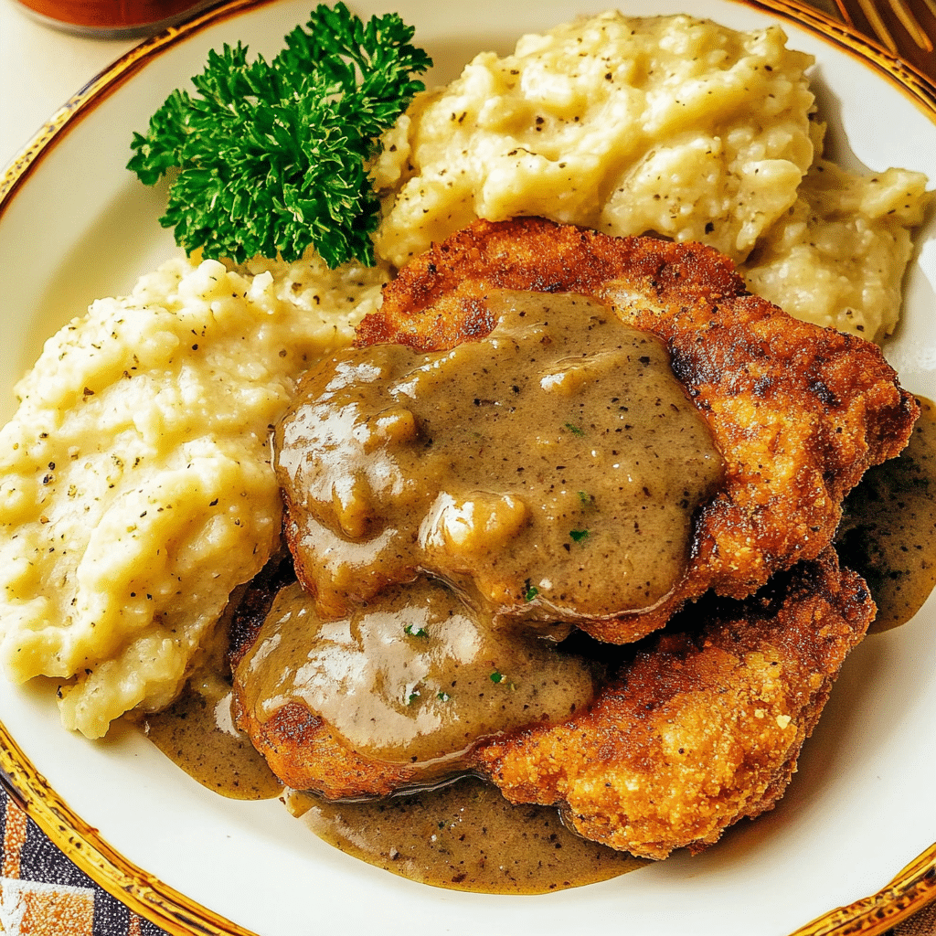 Breaded Pork Chops and Gravy