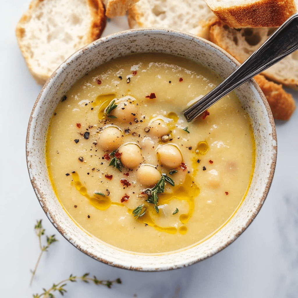Vegan Garlic Chickpea Soup