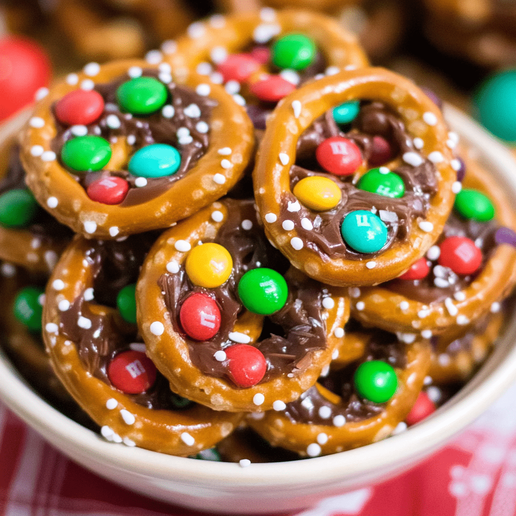 Rolo Pretzels with M&M Candies