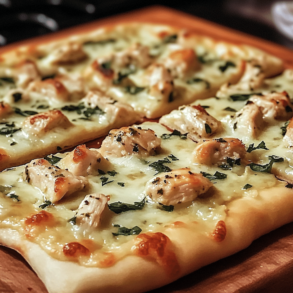 Roasted Garlic Chicken White Pizza