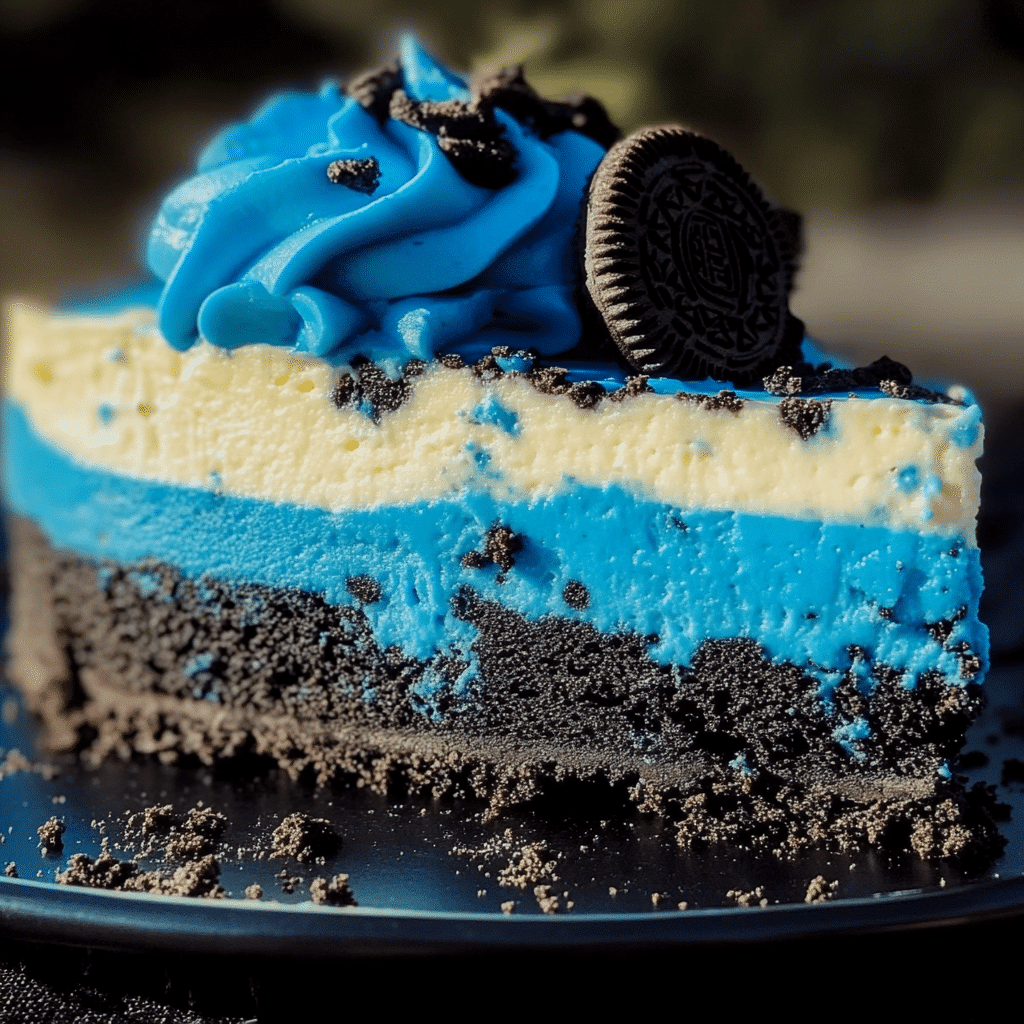 Blue Velvet Oreo Cheesecake